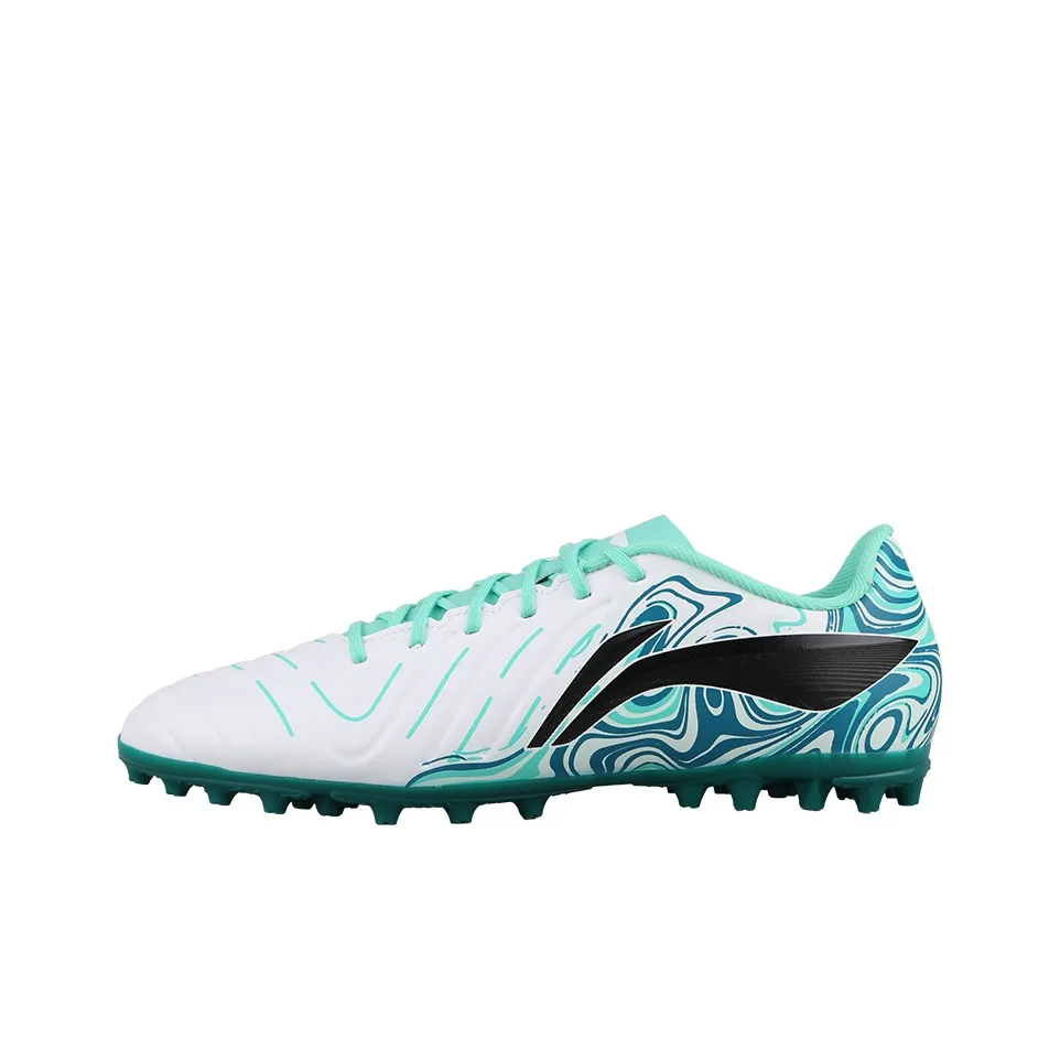 LiNing Jin MG MULTI Ground Slip-resistant Abrasion-resistant Футбольные бутсы Мужские Белый Зеленый