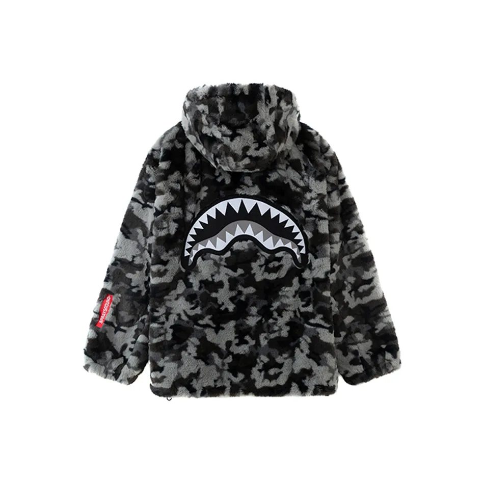SPRAYGROUND Velvet Jackets Fall And Winter Unisex Heather Gray