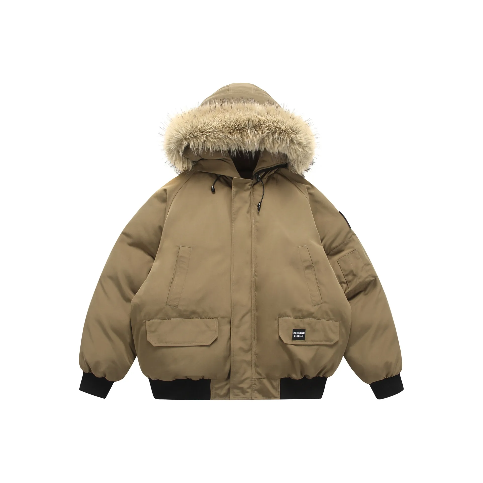 DOH STORE Хлопковый пуховик унисекс армейский зеленый