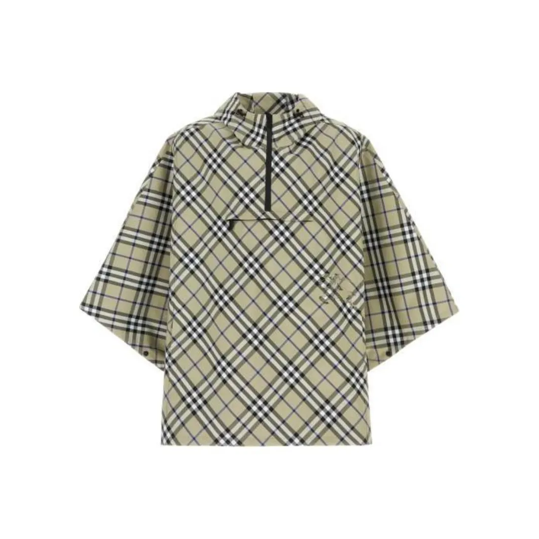 Burberry Ekd Motif Checked Hooded Poncho