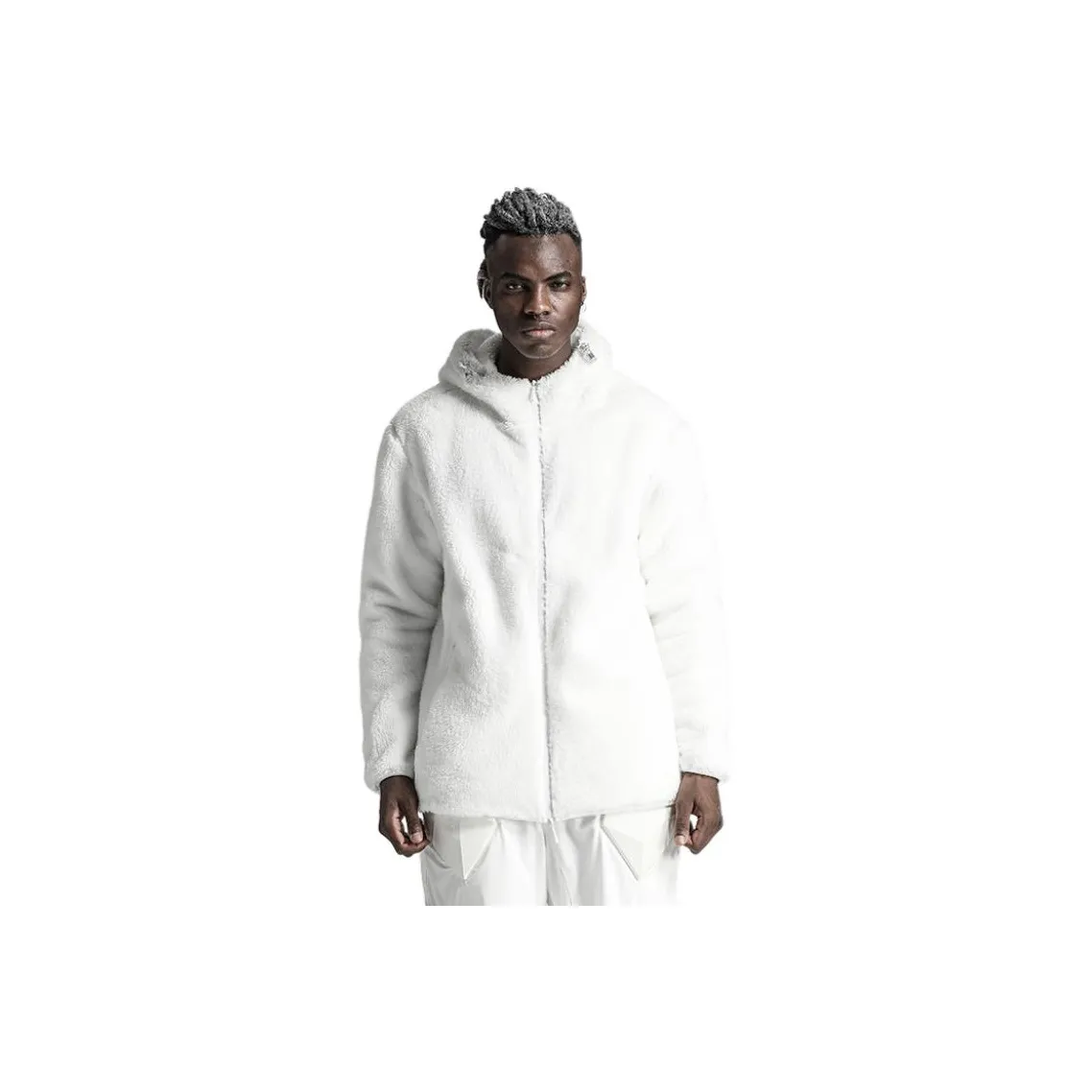 NORVINCY Pure White Sherpa Down Jacket Velvet Jacket Unisex