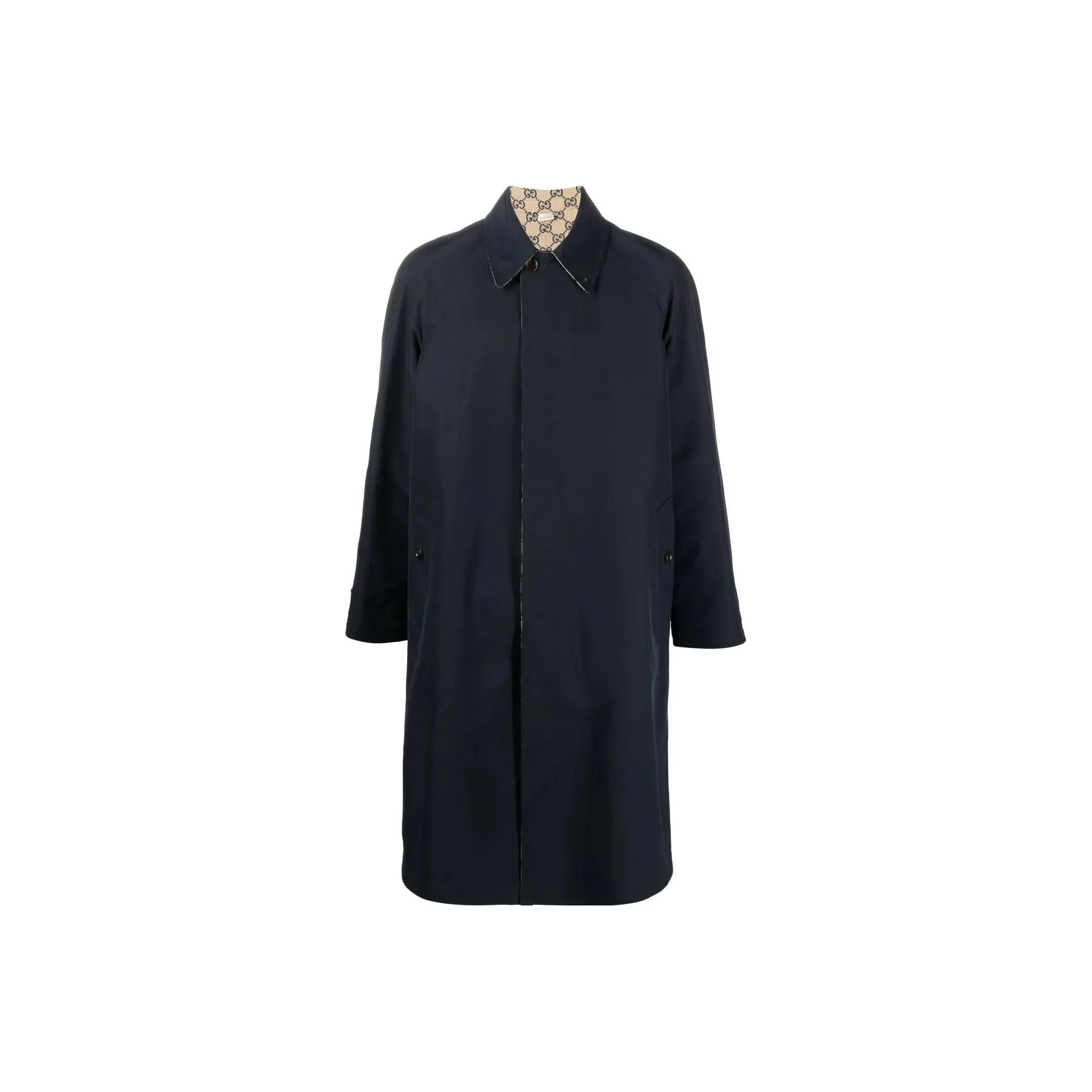 GUCCI Monogram Print Reversible Trench Coat