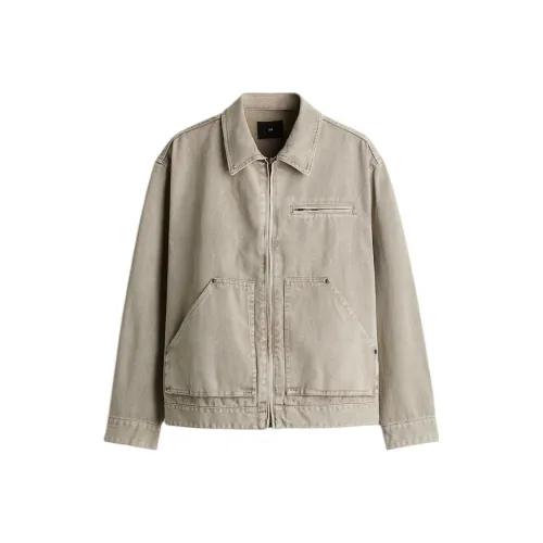 H&M Хаки зеленый Мужские джинсовые куртки