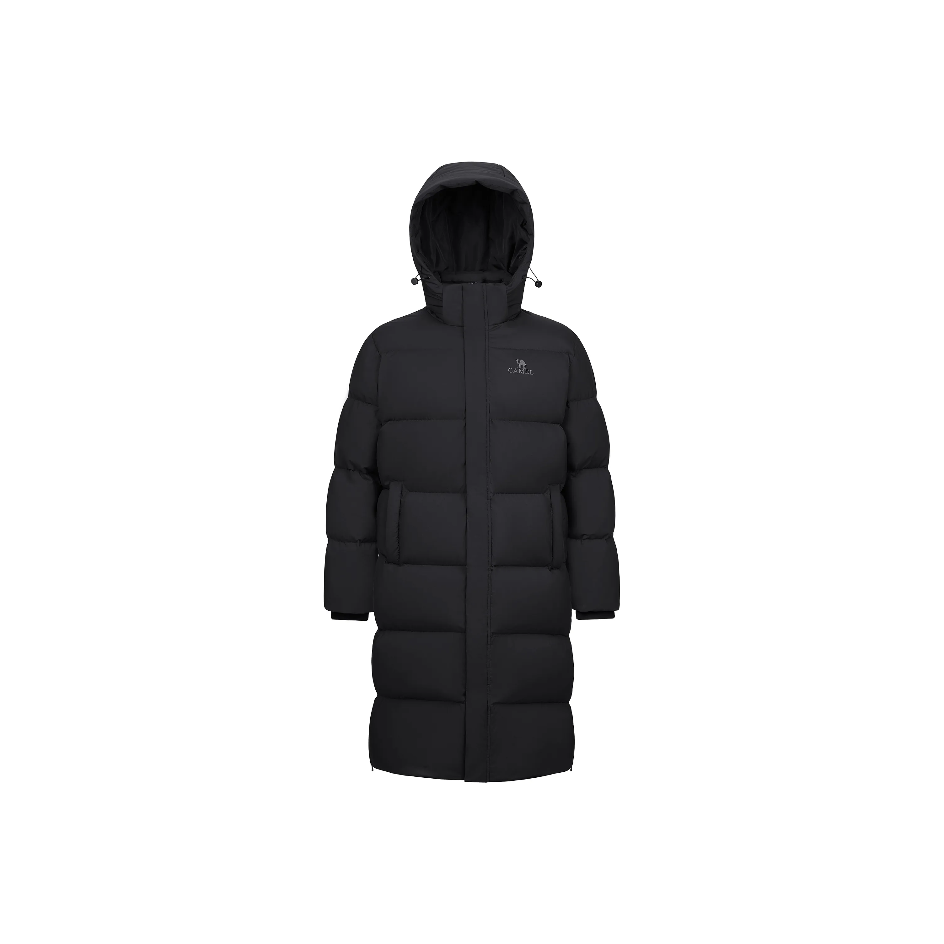 CAMEL Однотонный Съемный Тепловой Капюшон с Ветрозащитой и Устойчивостью к Холоду LONG DOWN JACKET Унисекс