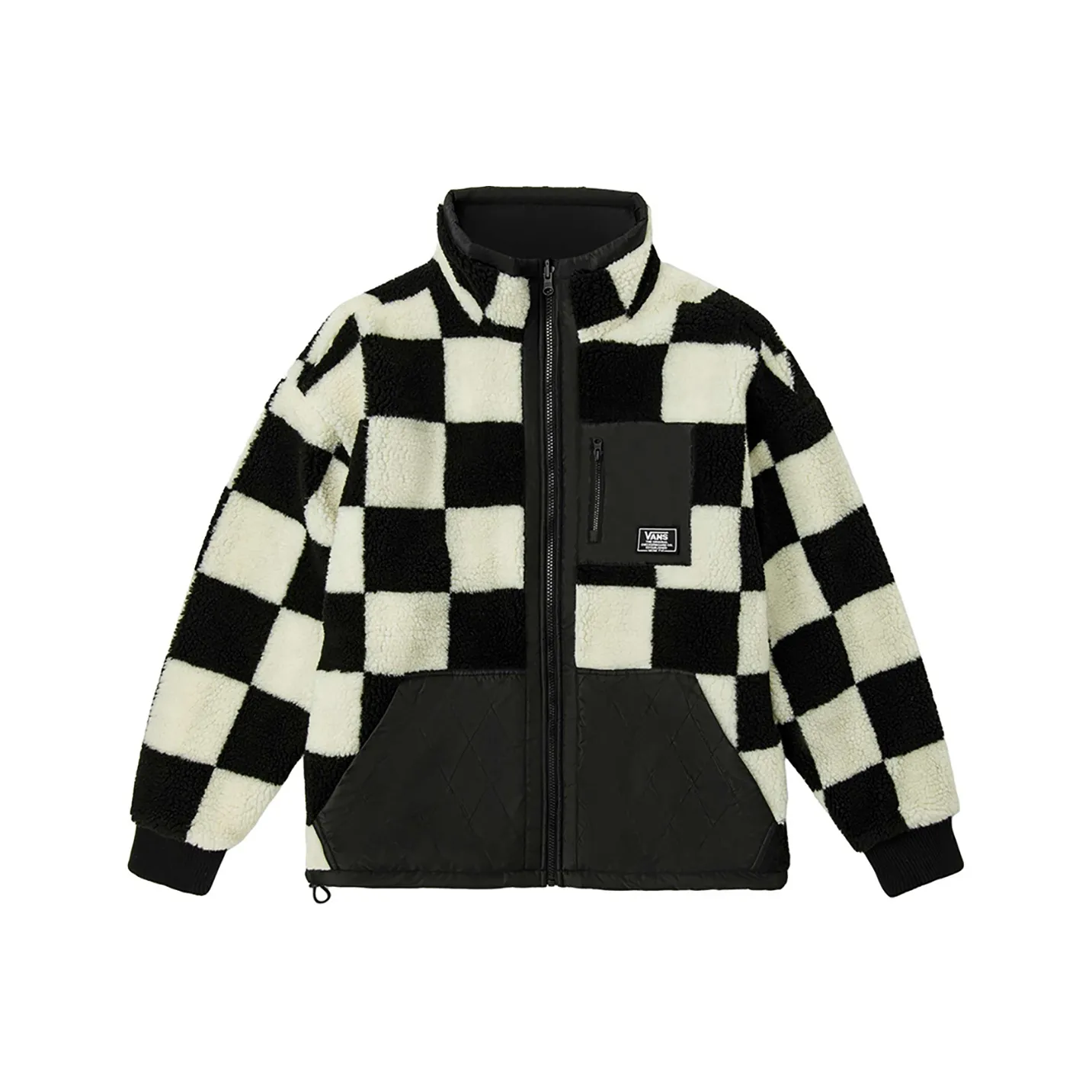 Vans Velvet Jackets Unisex Black White Checkerboard