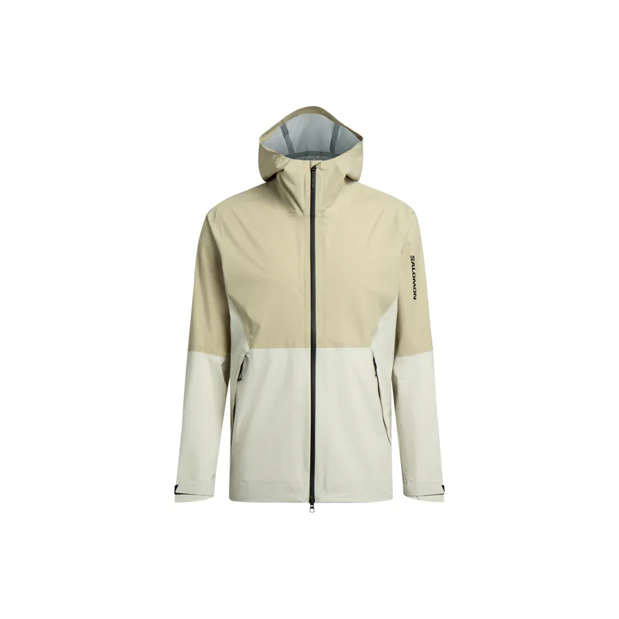SALOMON OUTERPATH Waterproof, Windproof, Breathable, And Abrasion Resistant Windbreaker Jacket Men's White Pepper