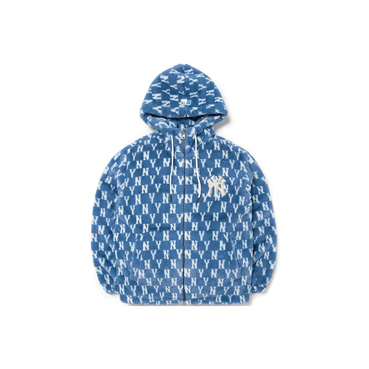 MLB Old Flower Velvet Jackets Unisex Blue