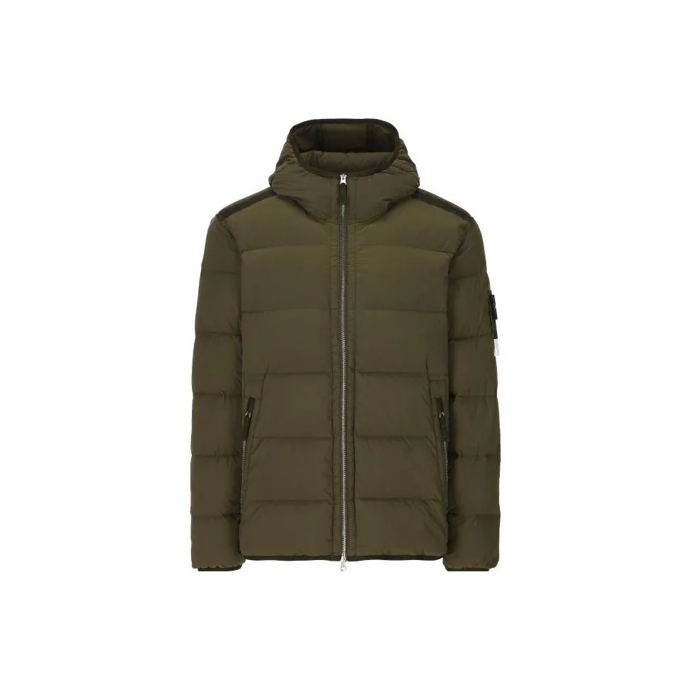 STONE ISLAND Compass Patch Zip Up Puffer Jacket