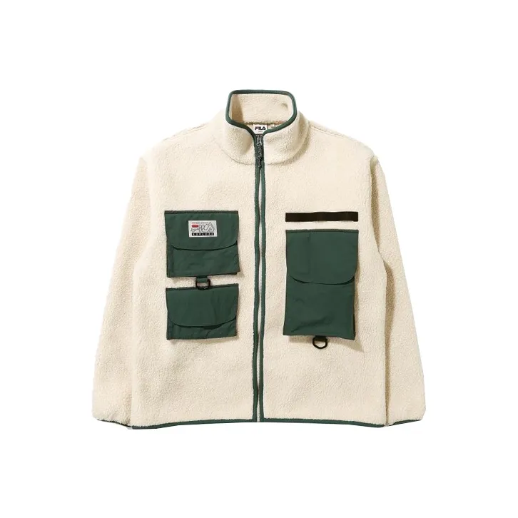 FILA Velvet Jackets Unisex Beige