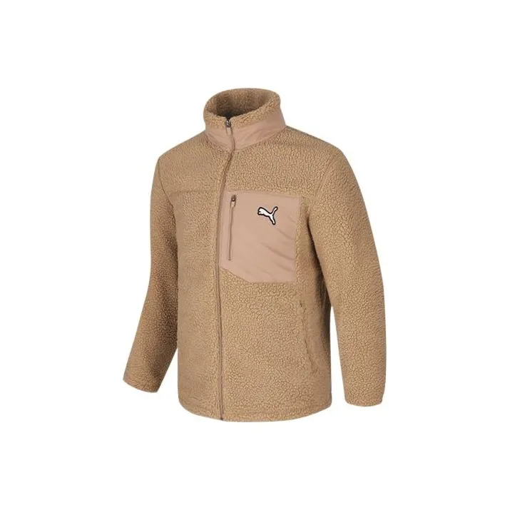 PUMA Solid Sherpa Velvet coral Jackets Unisex Khaki