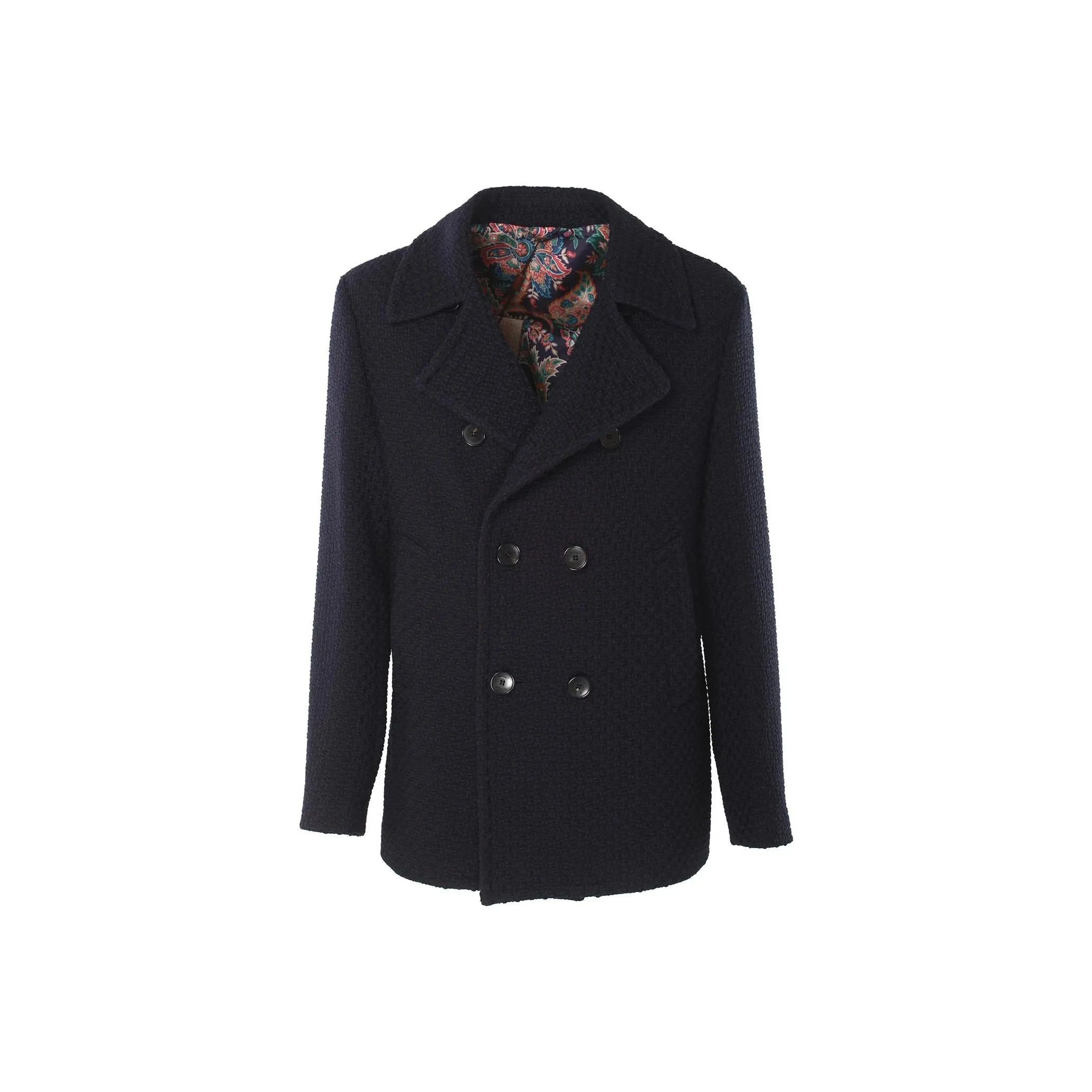 ETRO Double Breasted Straight Hem Peacoat