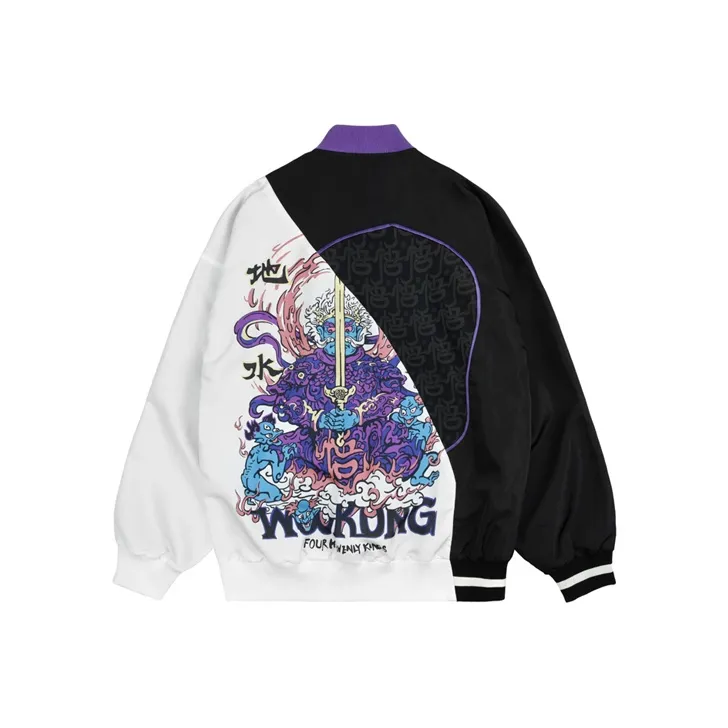 WOOKONG Бейсбольная куртка Мужская Черная