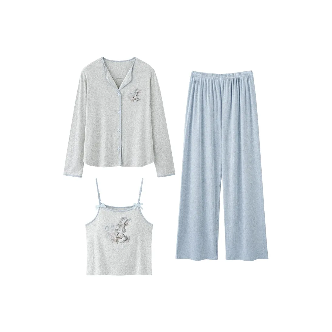 MIIOW Pajama Комплект Женский Светло-Серый Bunny