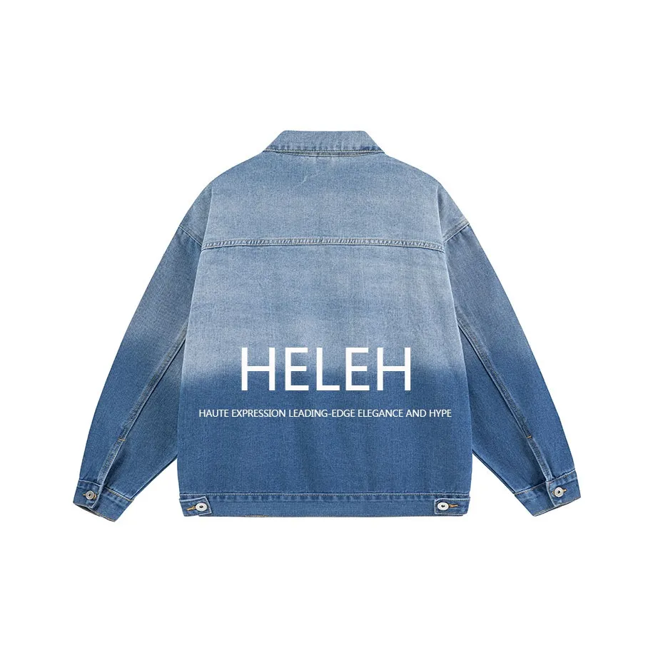 HELEH Denim Jackets Unisex Blue Sky And White Clouds