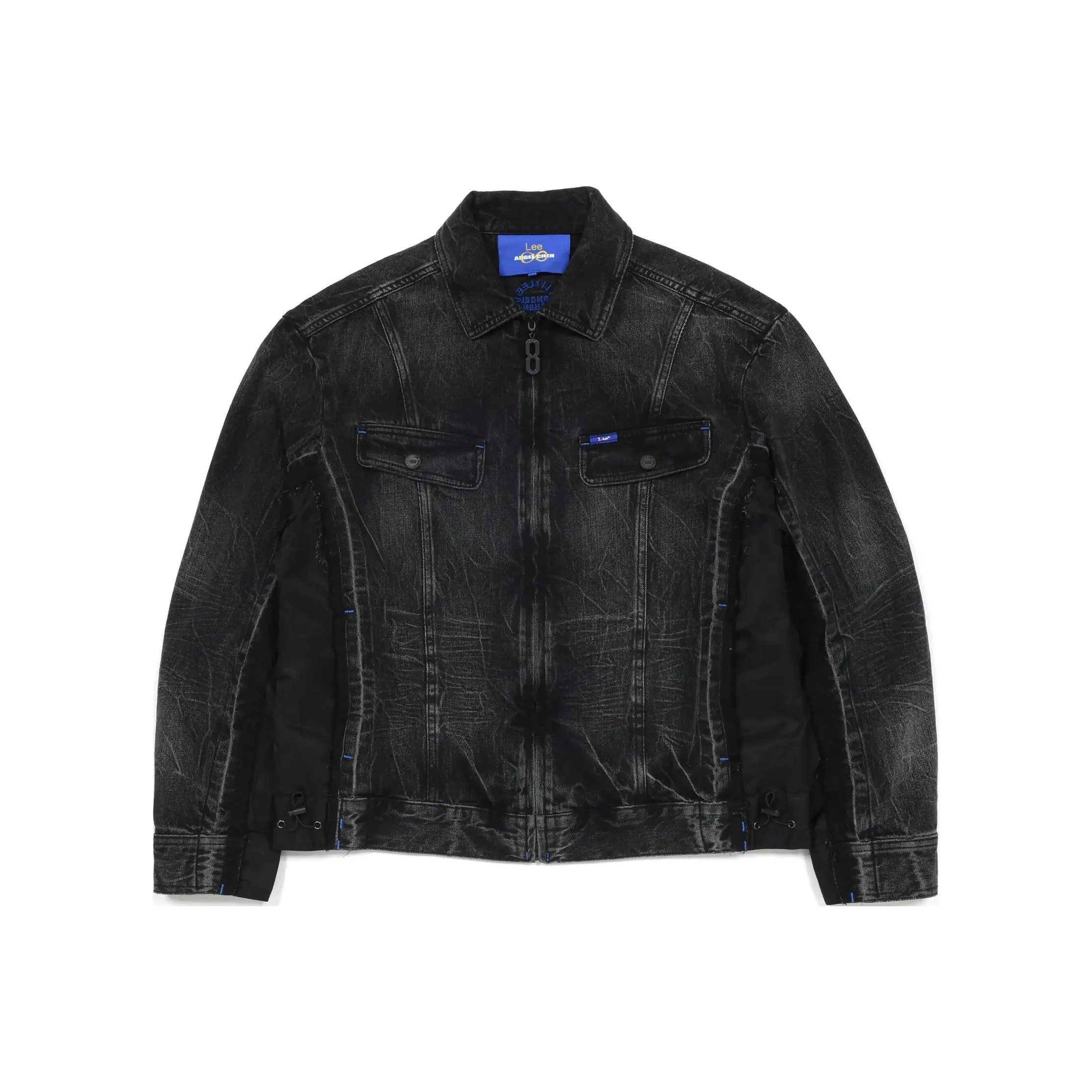 Lee ANGEL CHEN Collaboration Черная унисекс джинсовая куртка