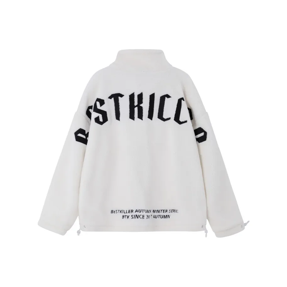 BTK Loose Fit Stand Collar Jacket Plush Coat Unisex BTK Свободный крой Воротник-стойка Куртка Плюшевая Куртка Унисекс