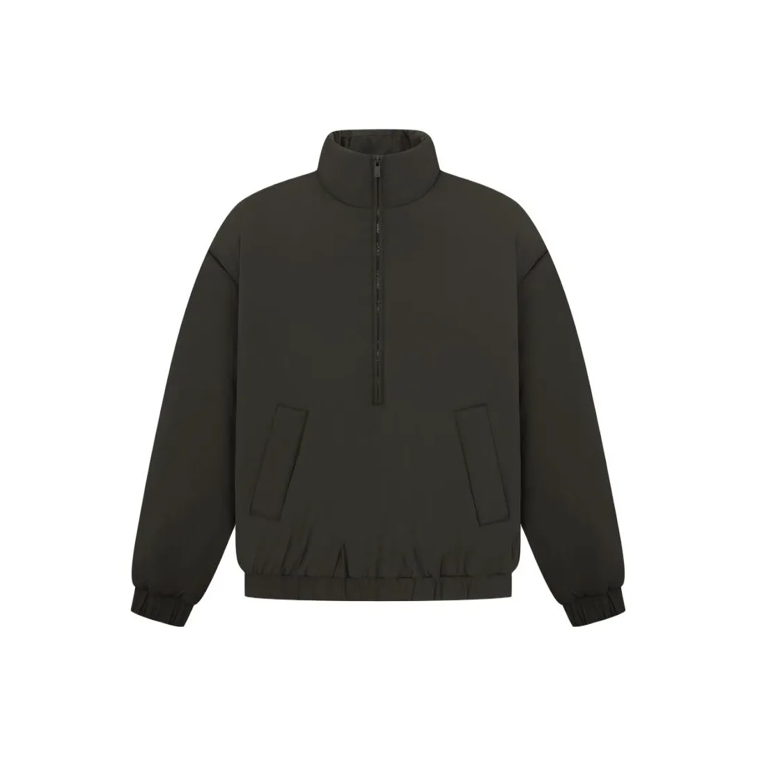 Fear of God ESSENTIALS SS23 Нylon Пуховая куртка Off Черный хлопковый пуховик Мужской Светло-черный