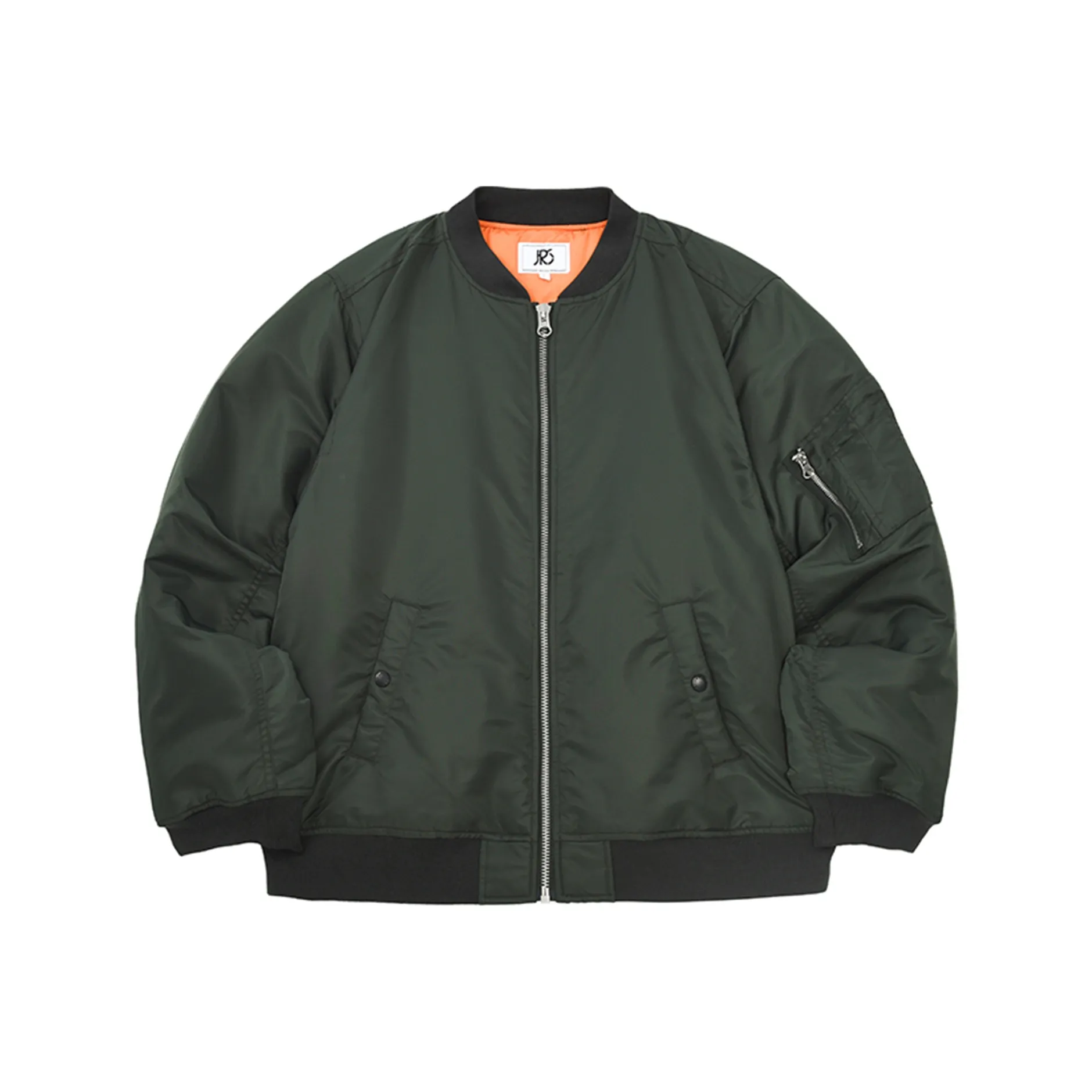 JRs Бейсбольная куртка с воротником свободный крой прямой крой длинные рукава мужская