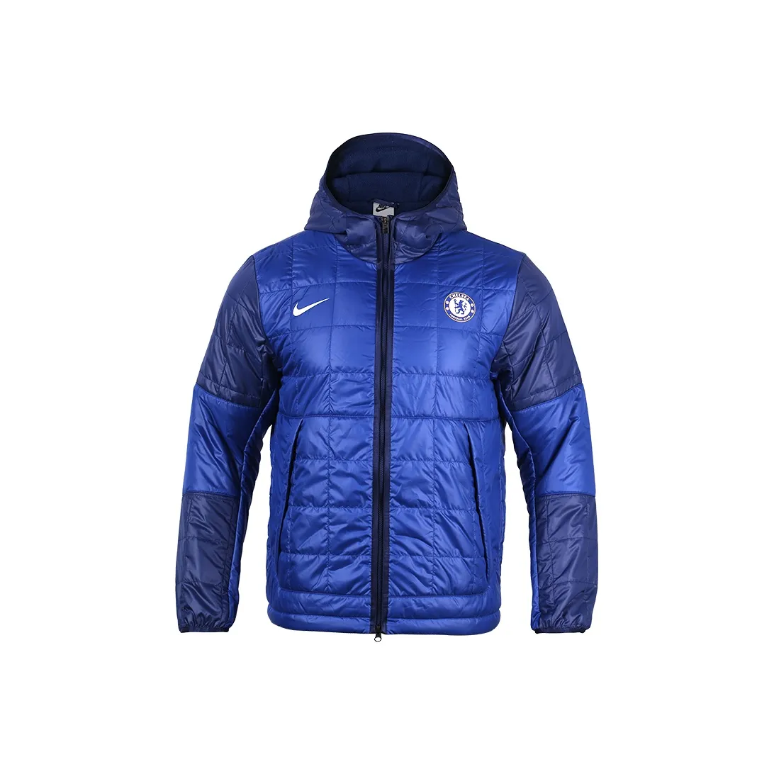 Nike Puffer Jackets Men's Blue With White Lettering