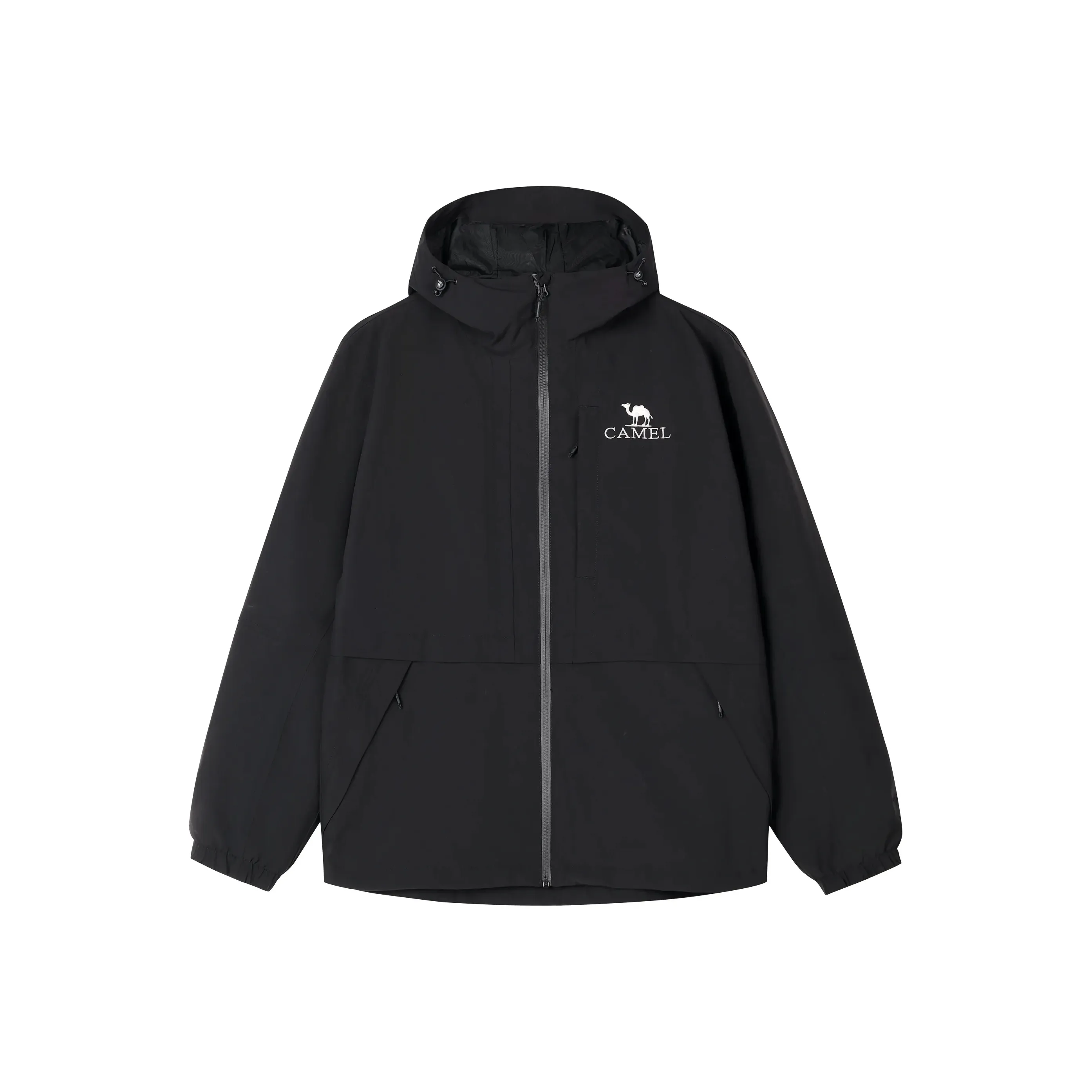 CAMEL All weather Waterproof And Windproof Casual Windbreaker Jacket Men's Phantom Black