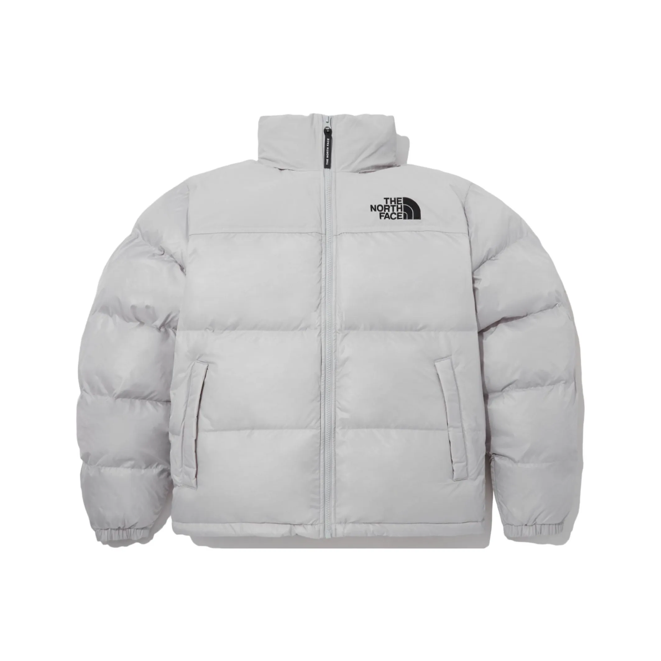 Sweatshirt com capuz Champion American Classic Full Zip preto M'S Nuptse On Ball Jacket Light Gray Unisex Korea Version