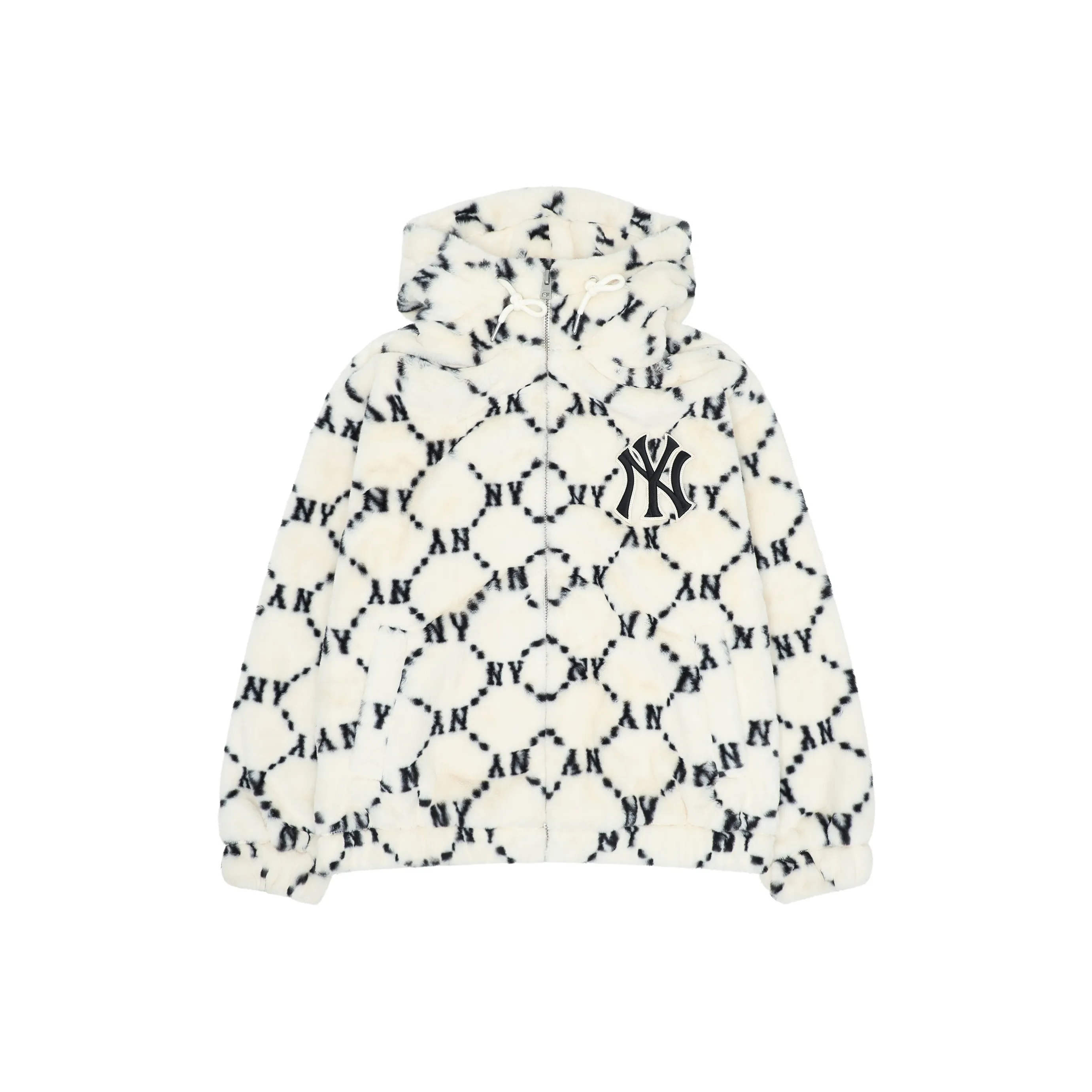MLB Old Flower Velvet Jackets Unisex Cream
