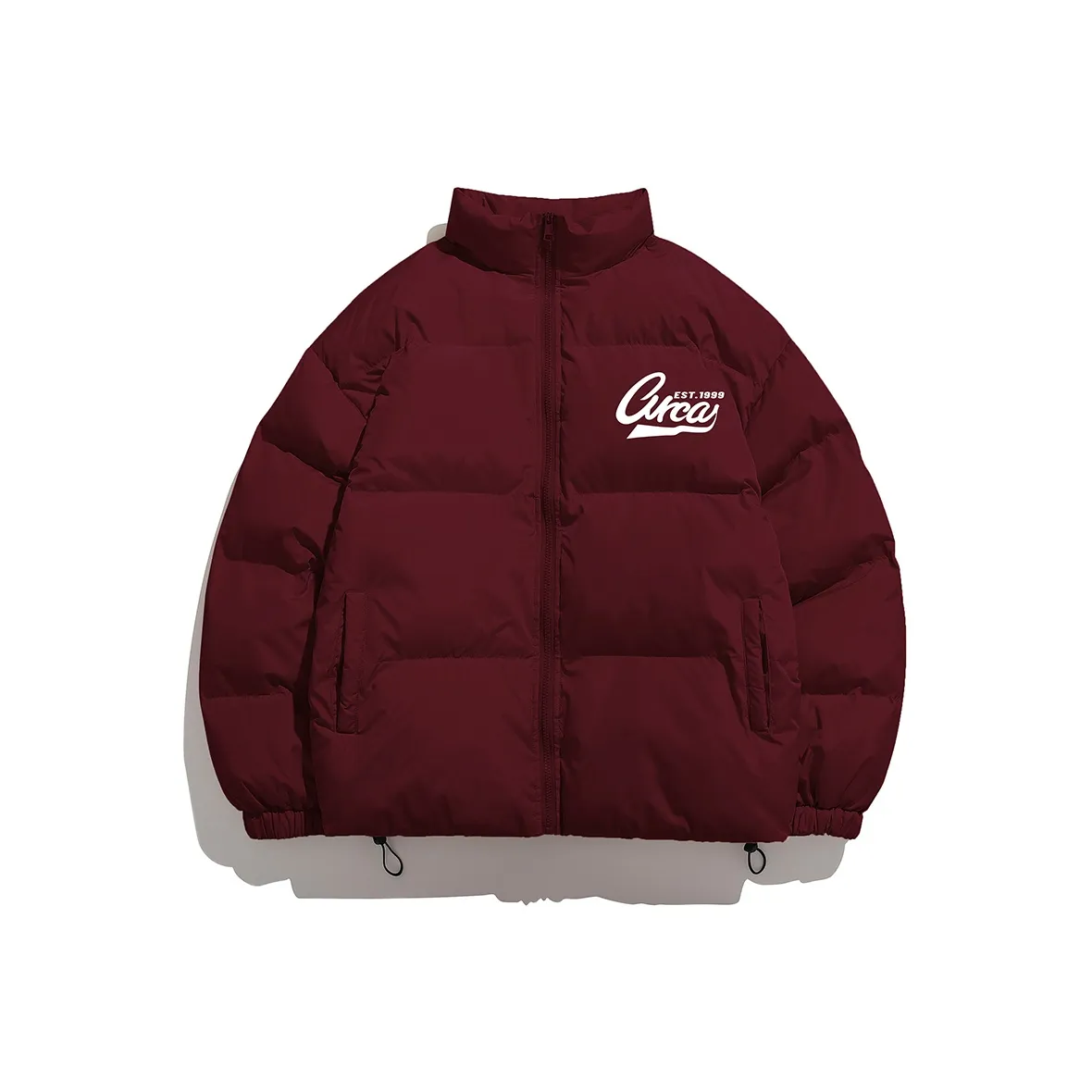 C1RCA American Minimalist Style Solid Color Basic Stand Collar Puffer Jacket Unisex