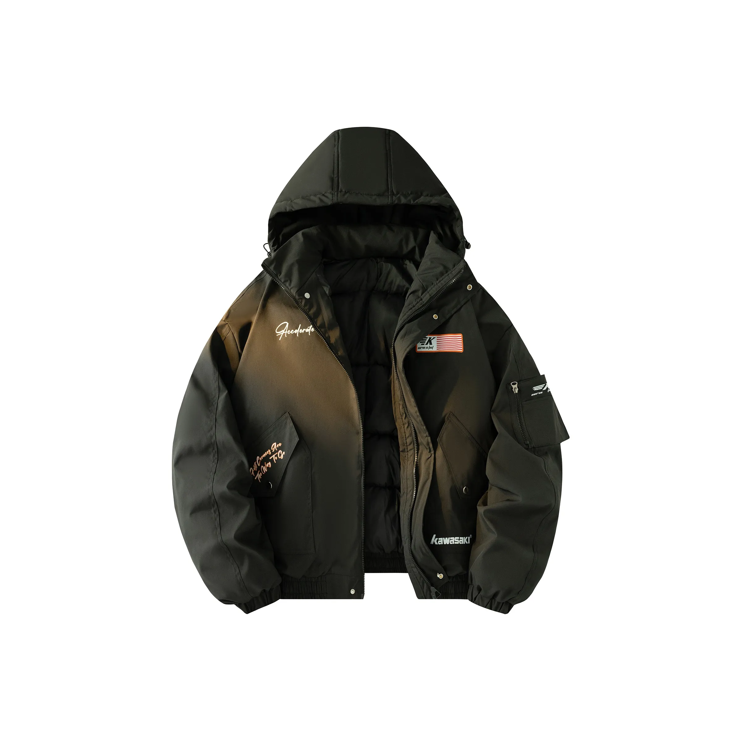 Кавасаки Унисекс Объемные Куртки (Пуфы)