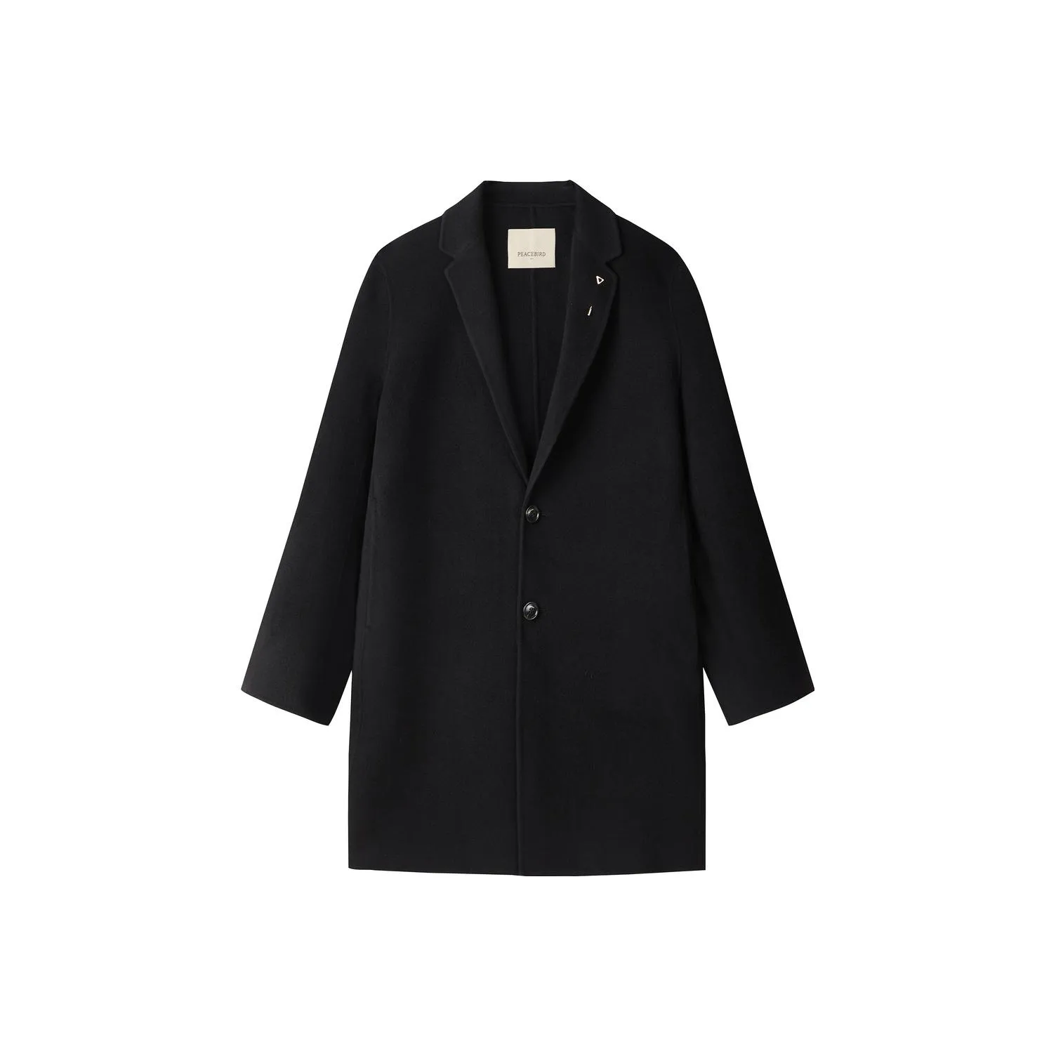 PEACEBIRD MEN Черное мужское пальто