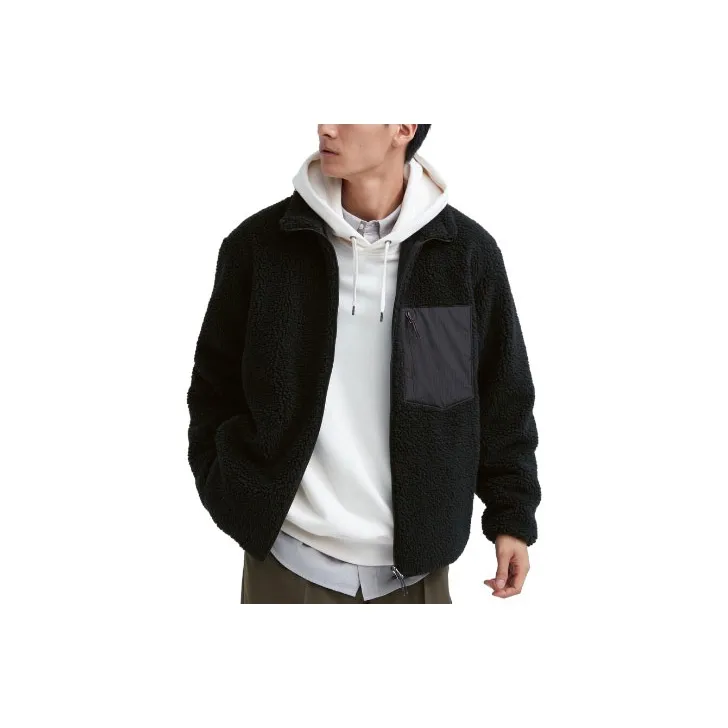 UNIQLO Бархат Feel Пальто Унисекс Черный