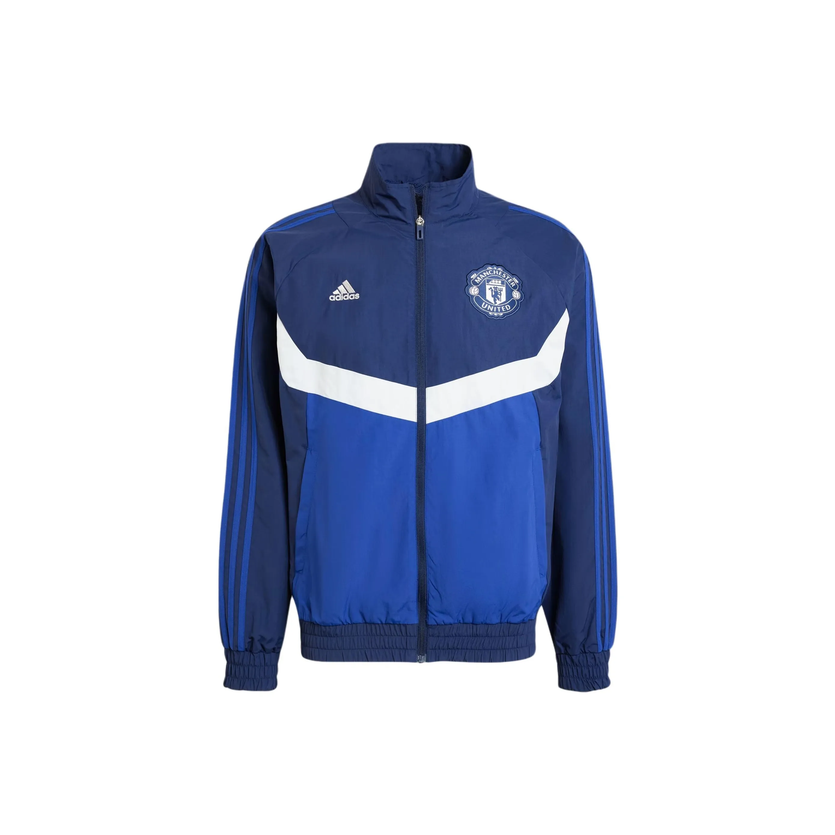 Adidas MANCHESTER UNITED THEATRE OF DREAMS SS24 Retro Sports Stand Collar Jackets Men's Night Indigo/Victory Blue