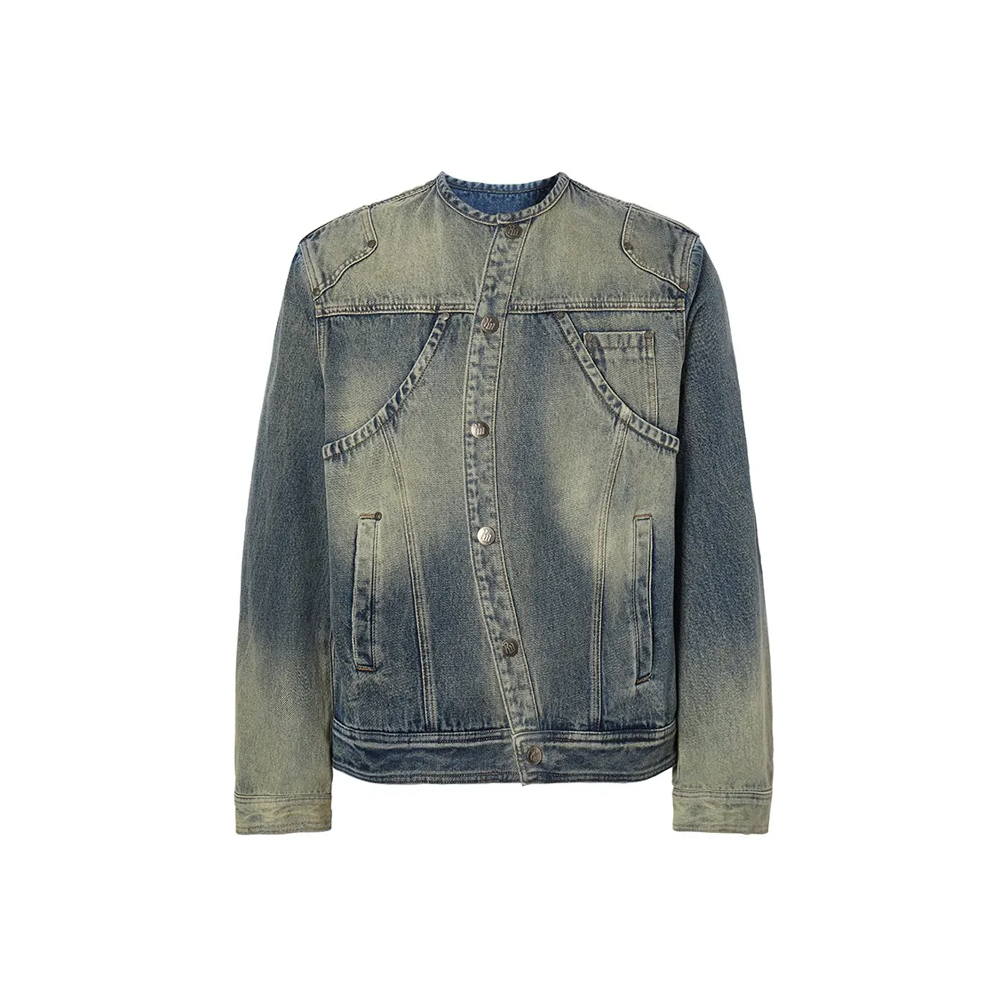 ROCAWEAR Denim Jacket Unisex Worn Denim Blue ROCAWEAR Деним Куртка Унисекс Потертый Деним Синий