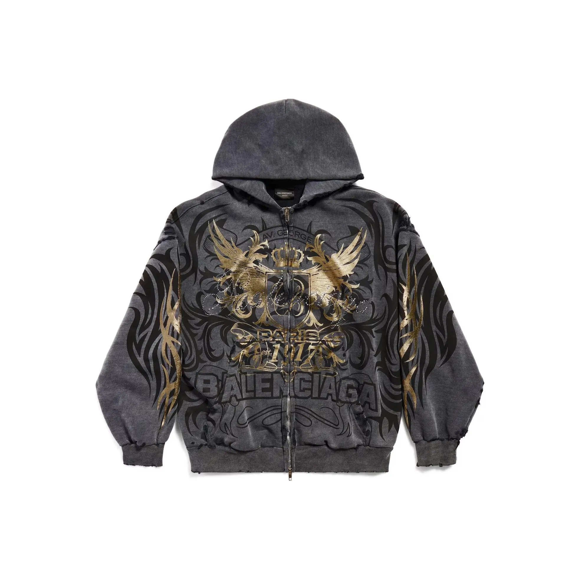 Balenciaga Logo Detailed Zip Up Jacket