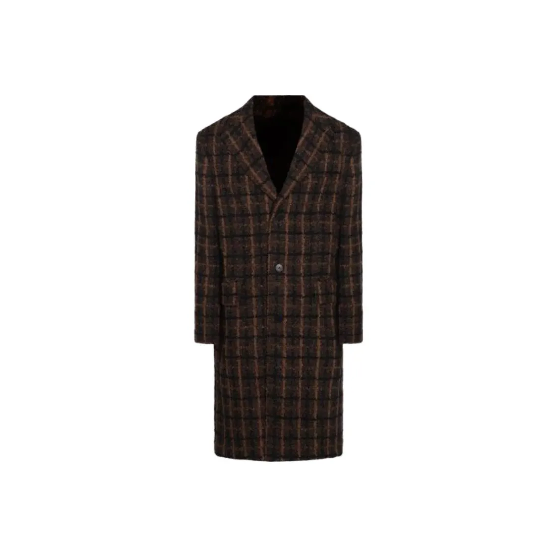 VERSACE Single Breasted Checked Coat