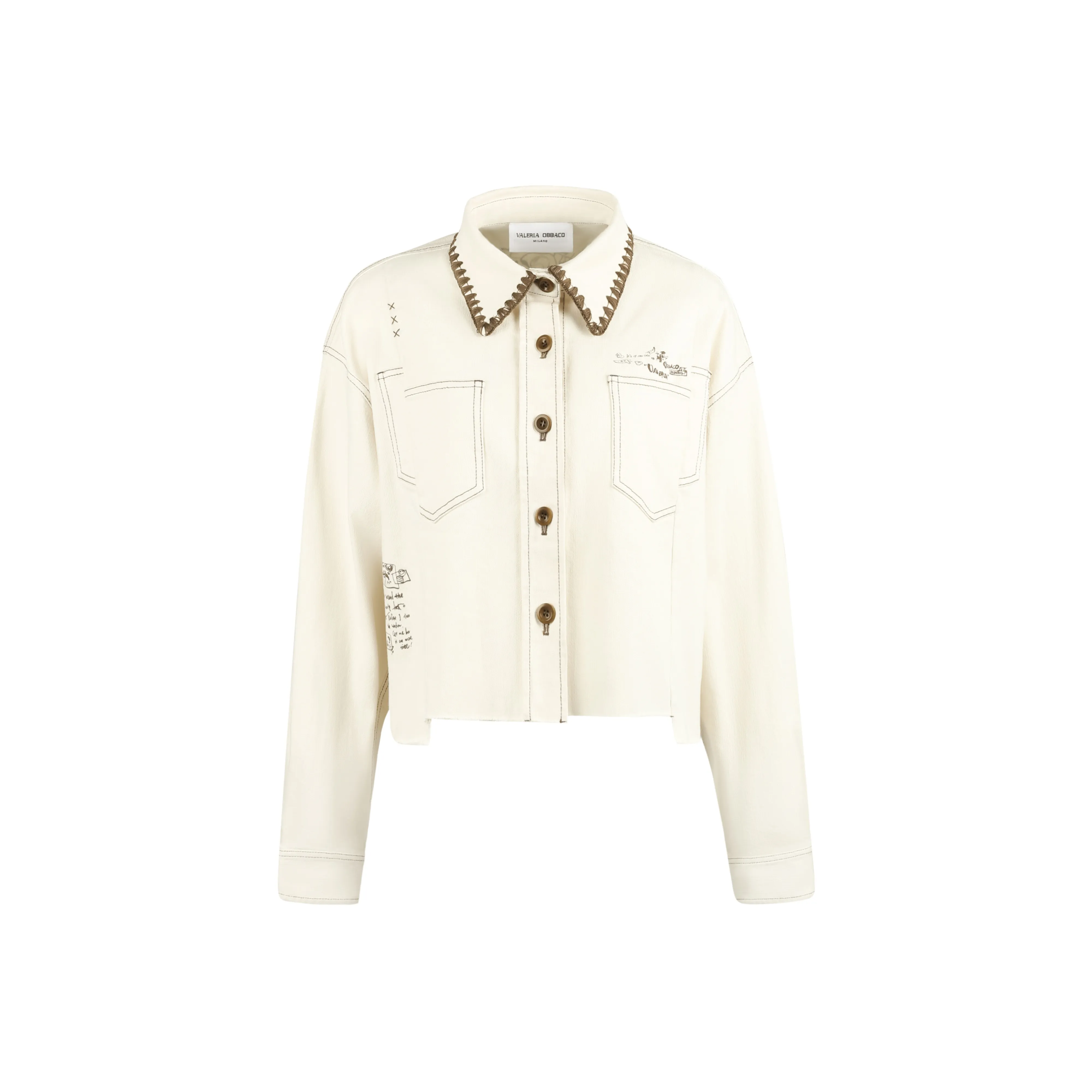 Valeria Obbaco Denim Jacket Unisex White