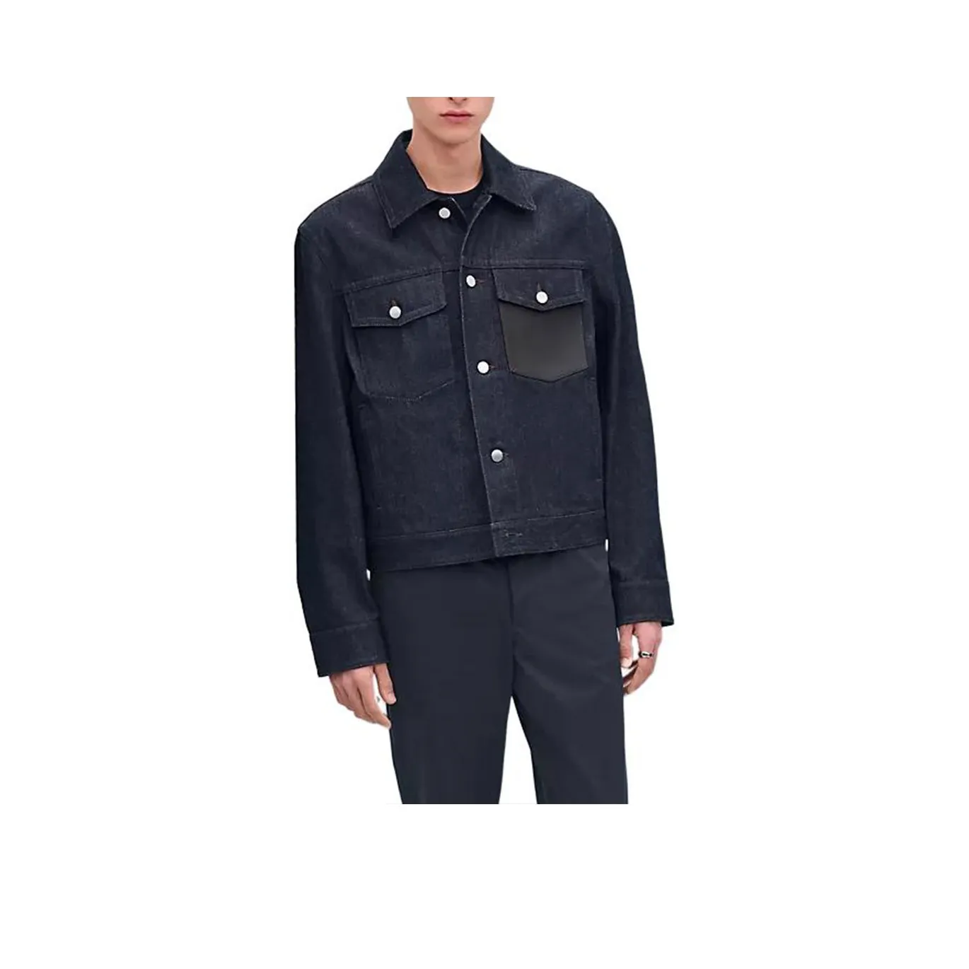 HERMES SS25 Denim Jacket Men's Marine Blue