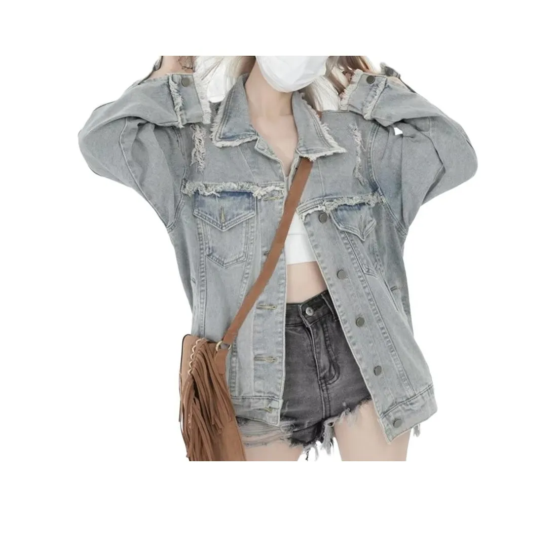 MGXEK Синий Унисекс Джинсовые куртки