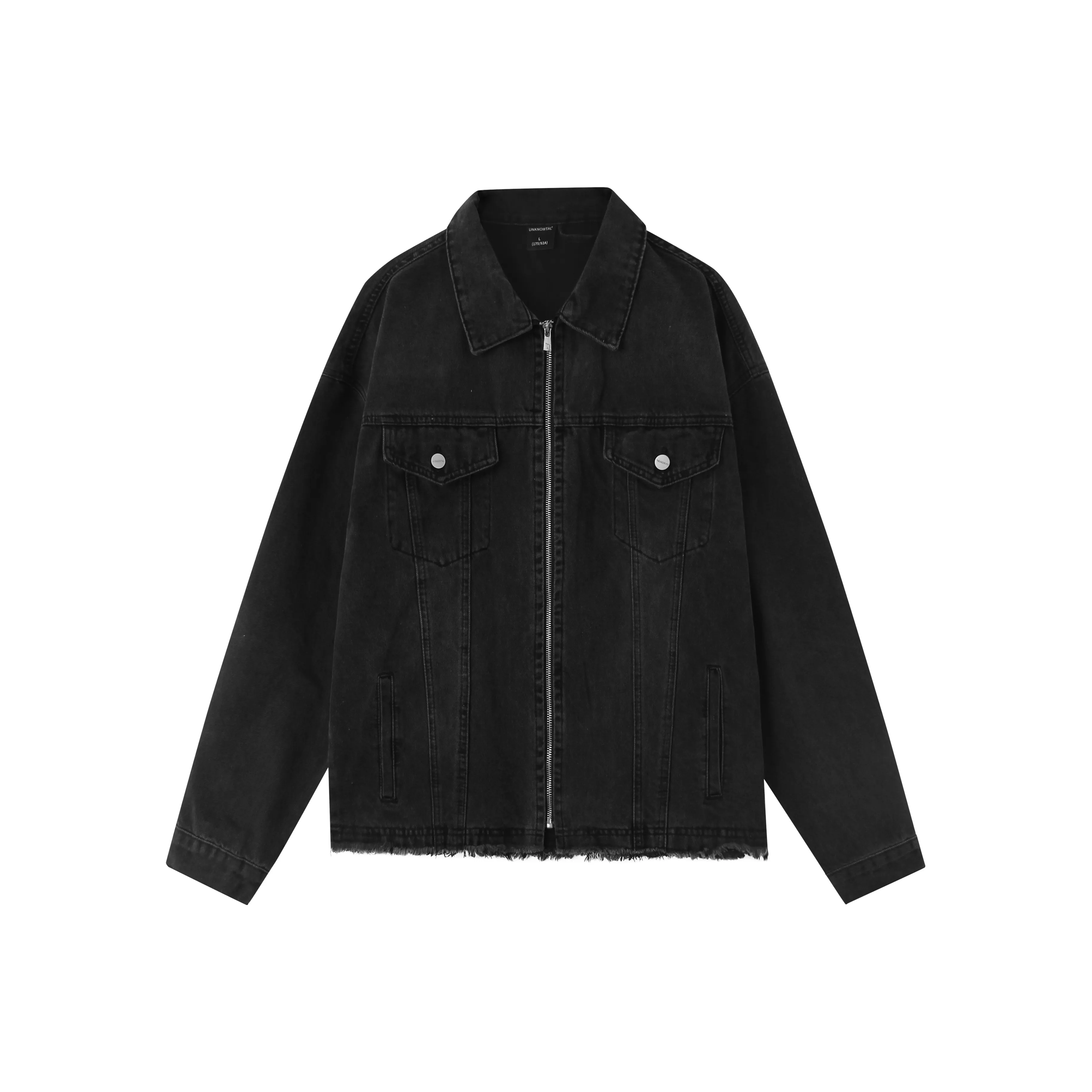 UNKNOWTAL Denim Jacket Unisex Black Gray UNKNOWTAL Деним Куртка Унисекс Черный Серый