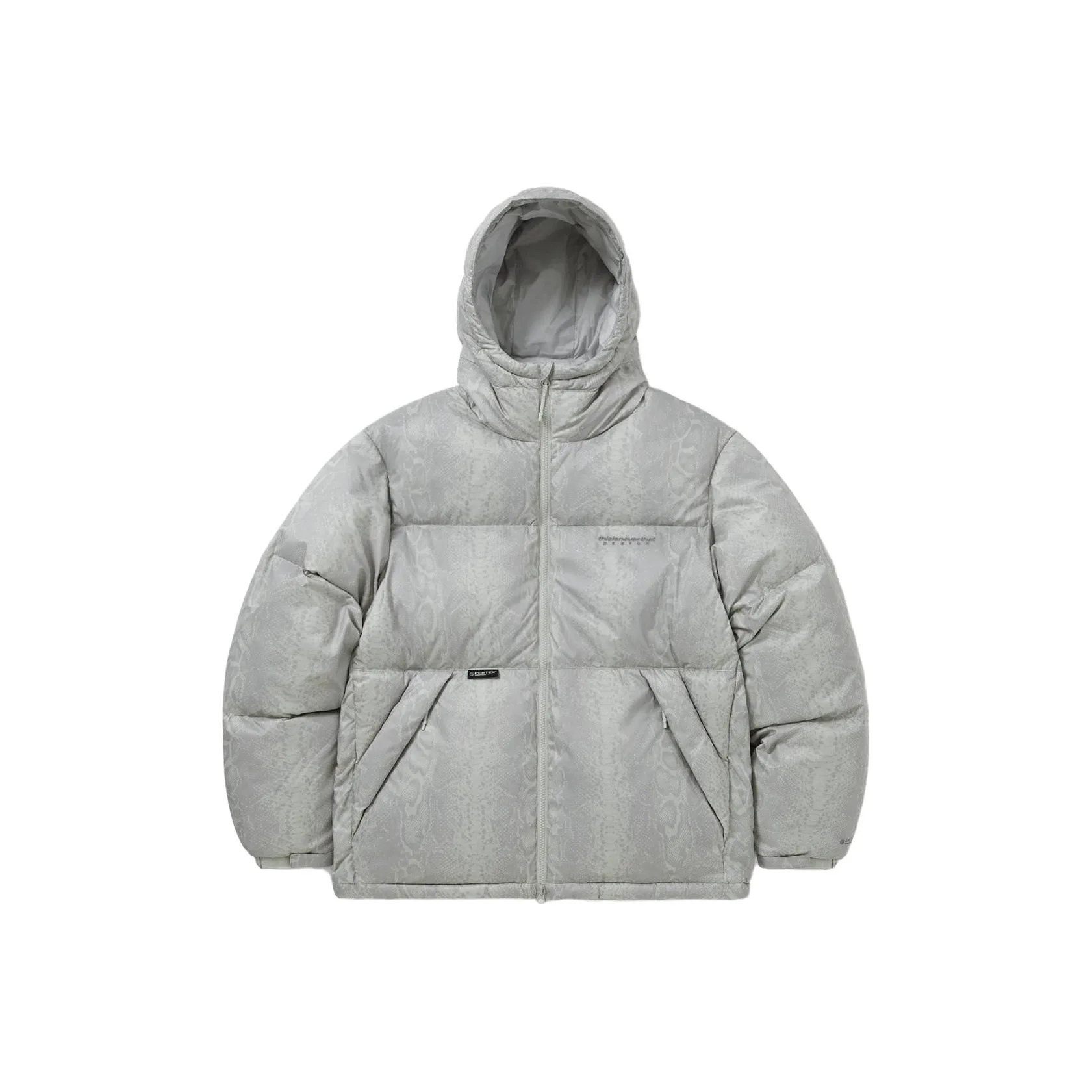 Thisisneverthat FW23 Осенне-зимняя коллекция PERTEX® DSN С капюшоном Пуховик GREY Пуховик Унисекс Серый