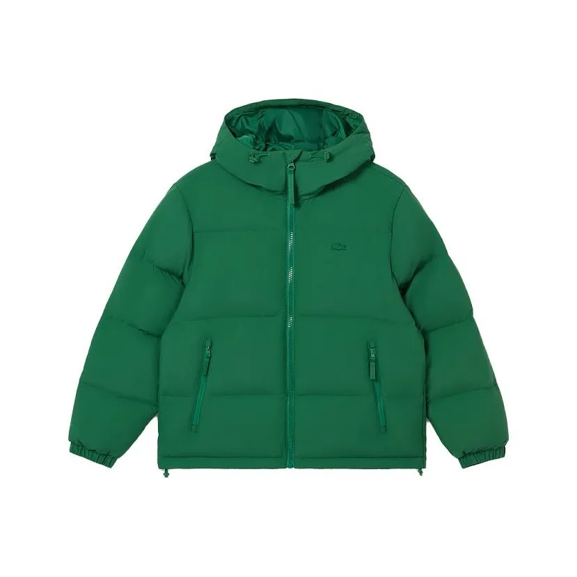 Lacoste Хлопковый пуховик Мужской Темно-зеленый