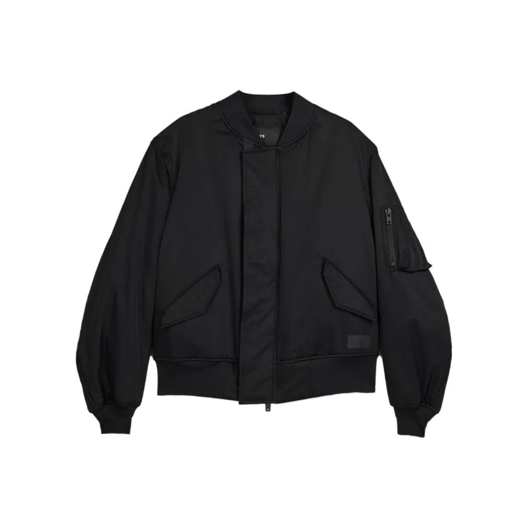 Y 3 Band Collared Zipped Bomber Jacket