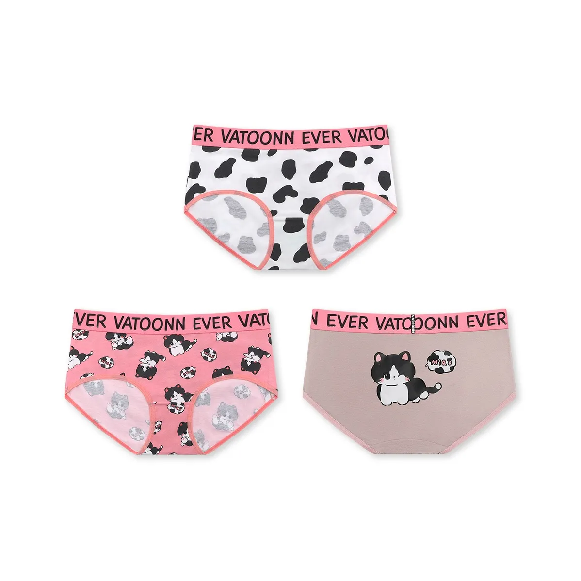 HUADIANPINSE Нижнее белье Женское 3 упаковки розовый с пятнами кошка