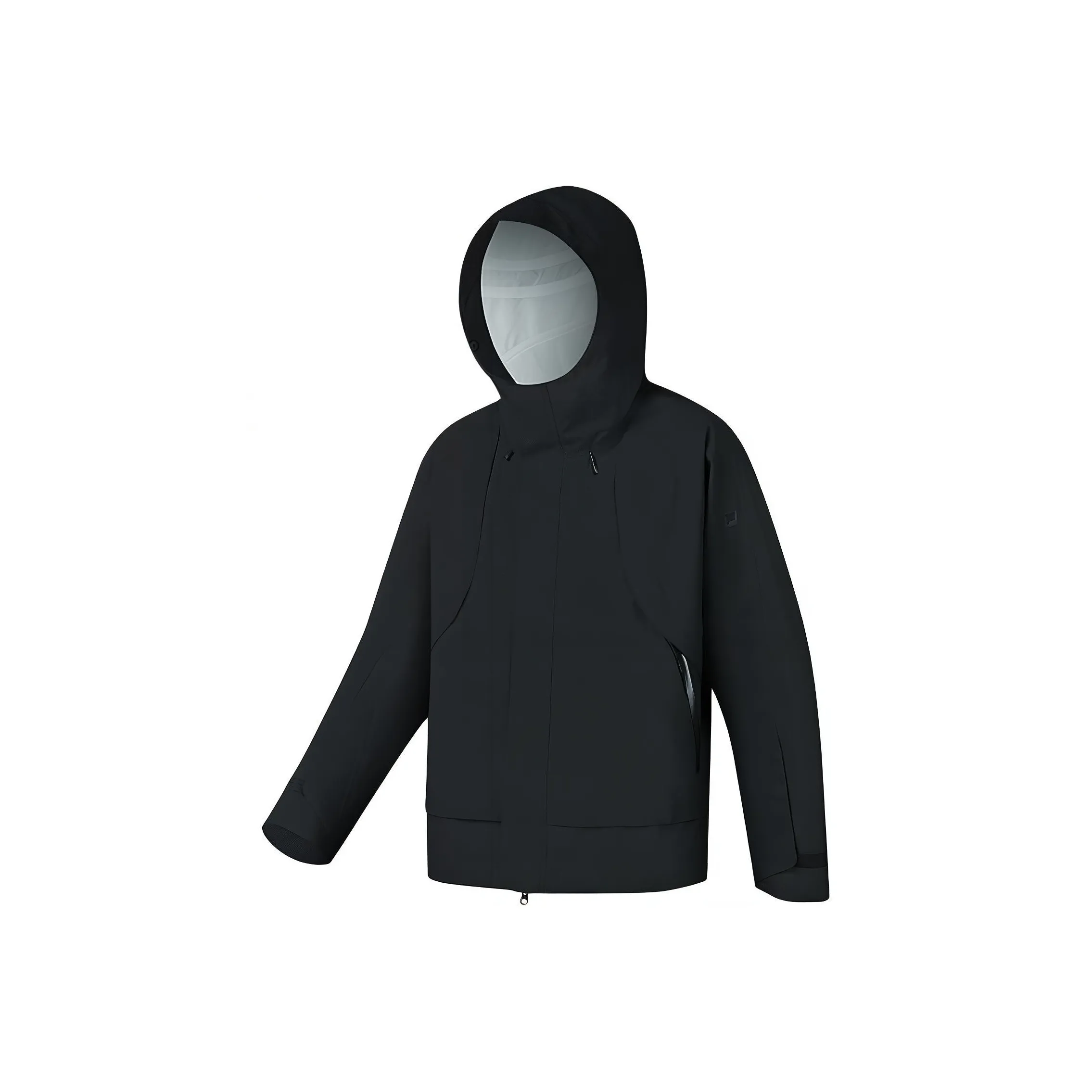 FILA Fitness Hiking Water-Resistant Windproof Breathable Wear-Resistant Rainproof Windbreaker Jacket Unisex Jet Black