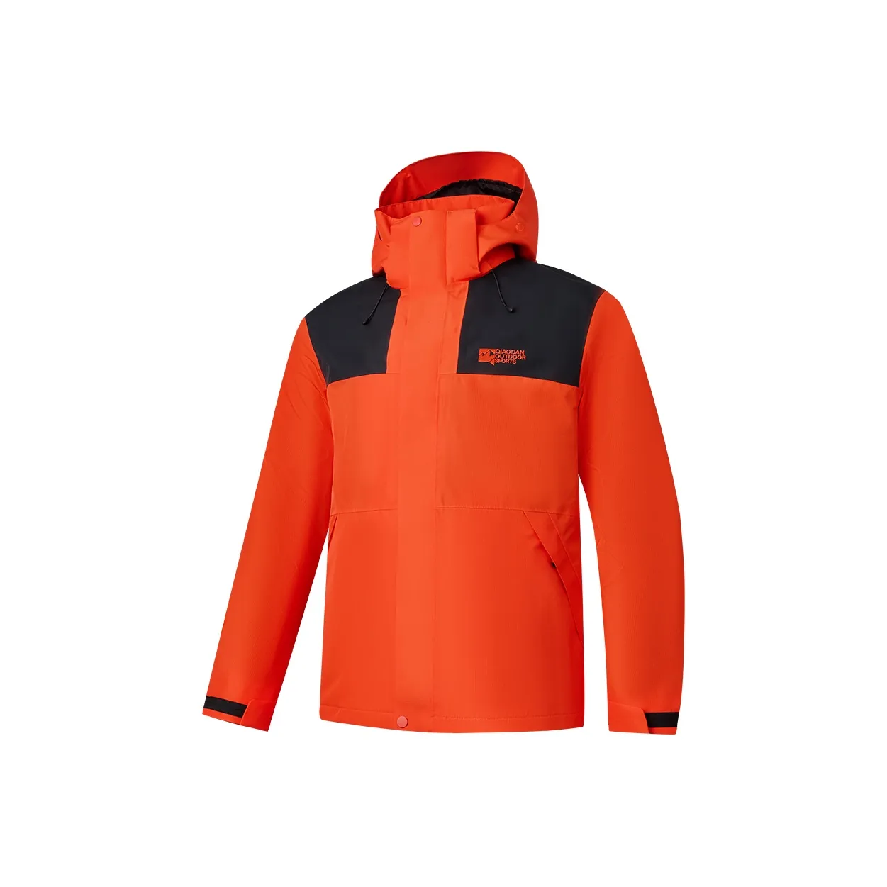 QIAODAN Mountain God Series Water Resistant Windproof And Water Repellent Windbreaker Jacket Men's Bright Orange/Black