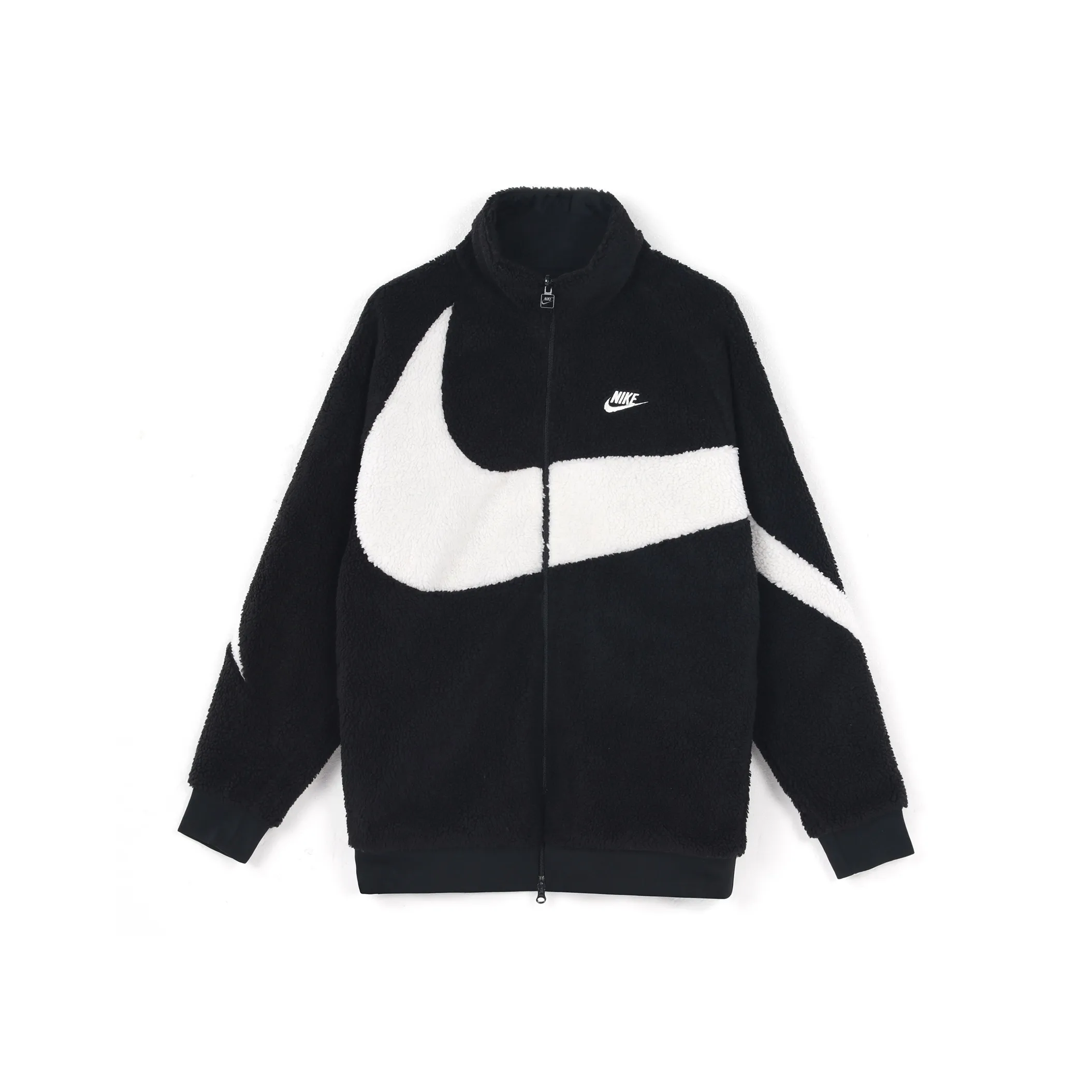 Nike Big Swoosh Reversible Boa Jacket Asia Sizing Black White