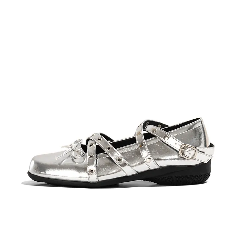 Old Meow Туфли Мэри Джейн Женские Серебряные