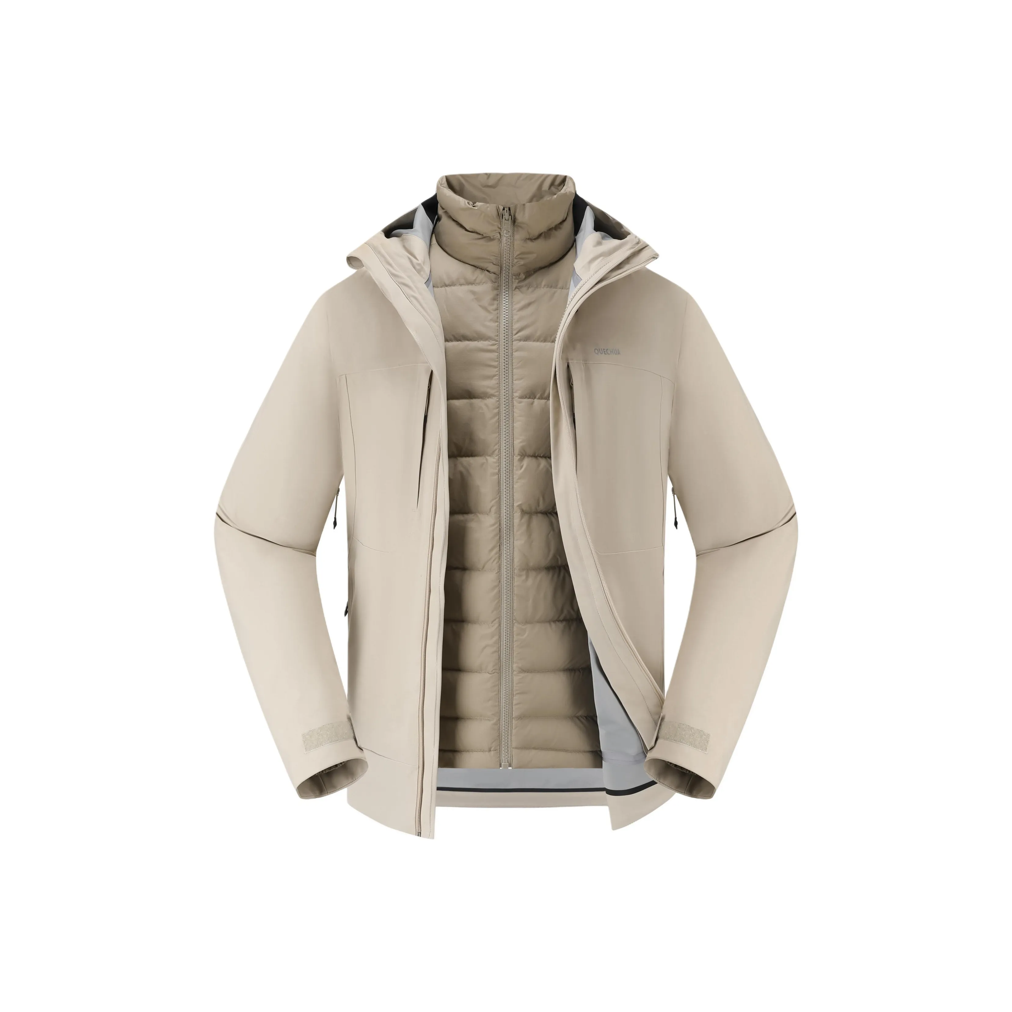 DECATHLON Водонепроницаемый и Теплый Ветровка Мужская Бежево-Желтая