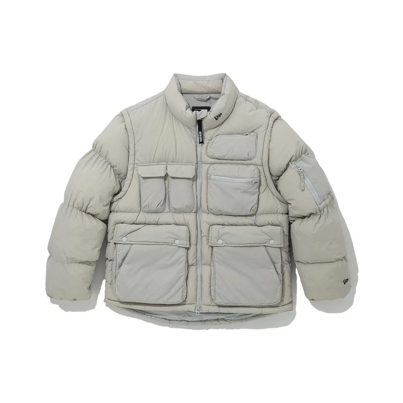 New Era Хлопковый пуховик Мужской Серый