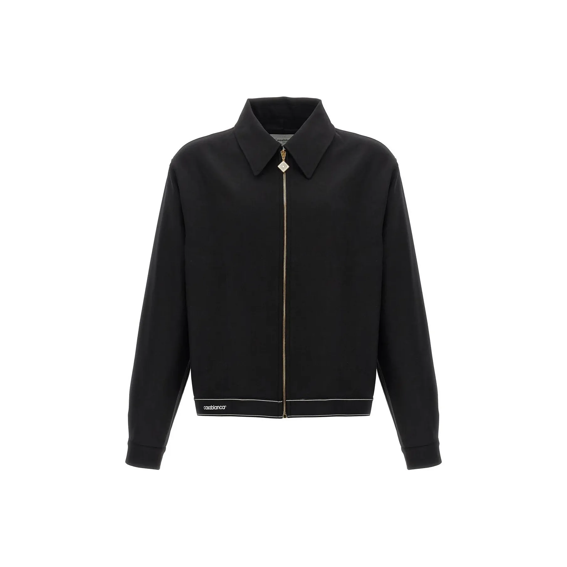 CASABLANCA Logo print Zipped Bomber Jacket