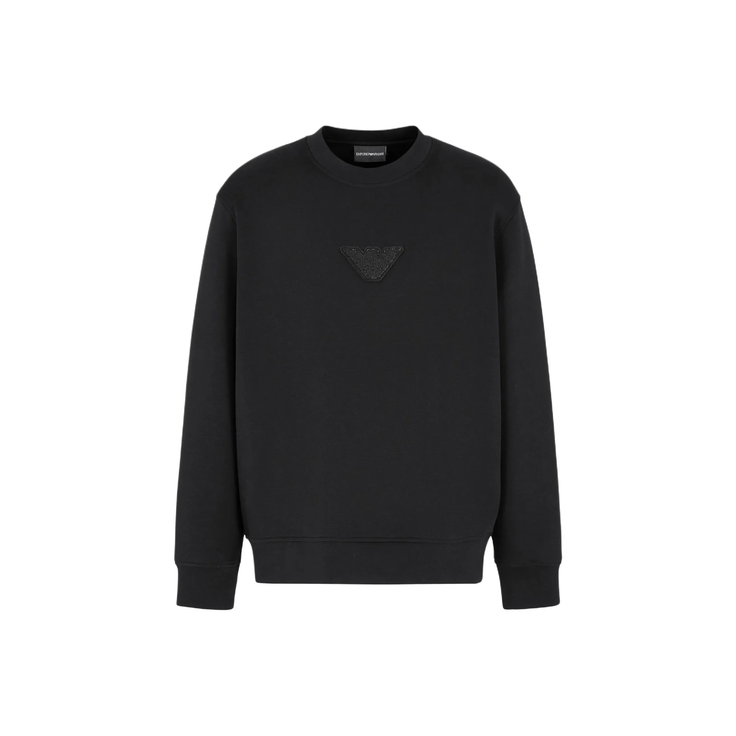 EMPORIO ARMANI Asv Clubwear Jersey Sweatshirt With Eagle Patch And Rhinestones